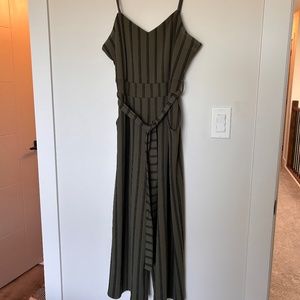 Green and black striped Romper